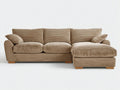 Ecksofa aus Cordstoff 265x170x90 cm - Hellbraun - mit Chaiselongue - modernes Design