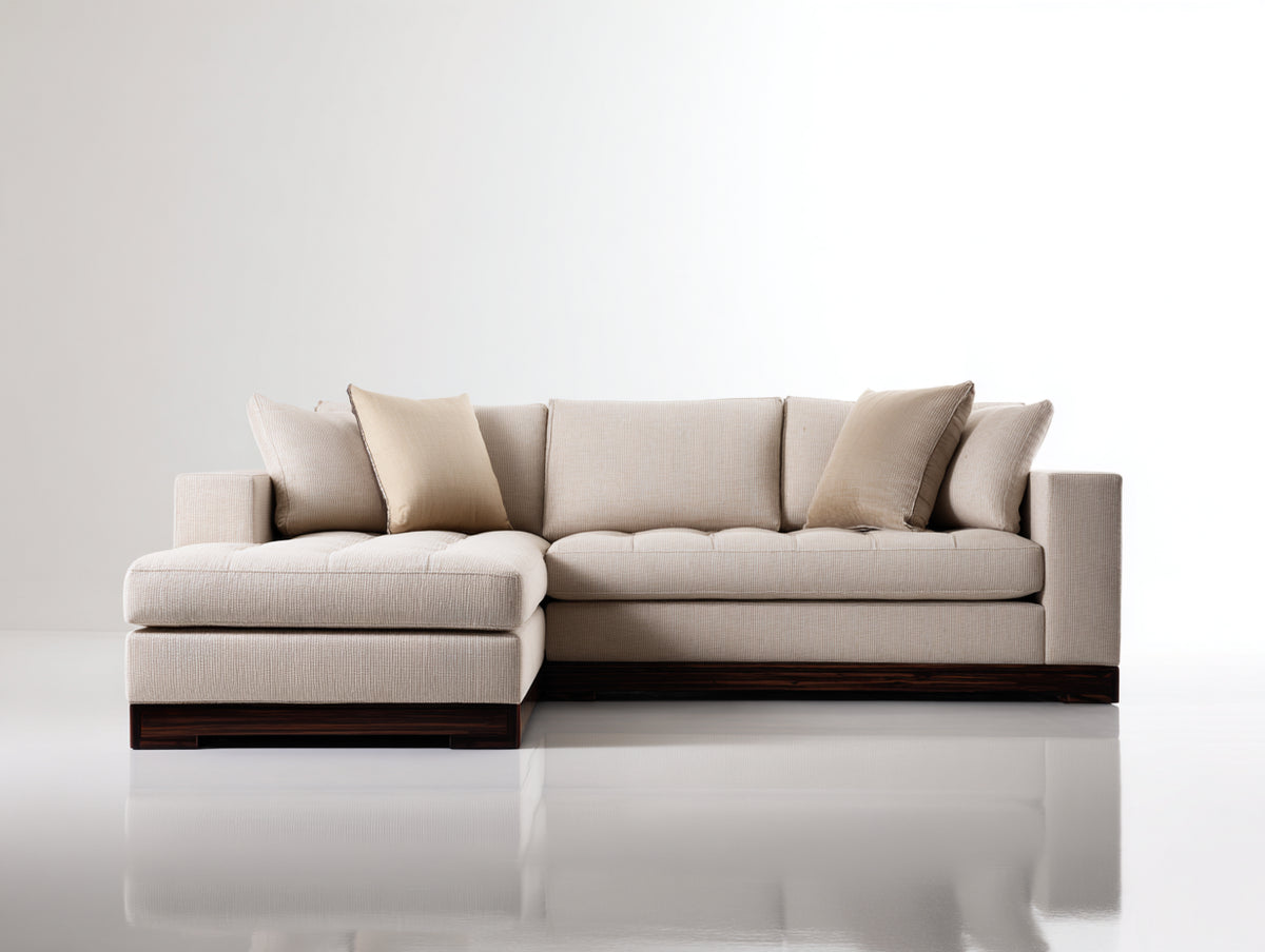 Ecksofa Stoff 255 x 170 x 85 cm - Creme-Dunkelbraun - Gepolsterte Sitzflächen mit moderner L-Form