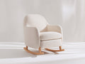 Schaukelstuhl Bouclé 78 x 88 x 98 cm - Creme-Natur - Gepolsterter Sitz mit hoher Rückenlehne