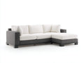 Ecksofa 255 x 175 x 82 cm - Stoff Grau-Weiß - Breite Sitzfläche - Modernes Design