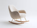 Schaukelstuhl 78 x 88 x 92 cm - Stoff Beige-Holz - Geschwungene Kufen - Modernes Design