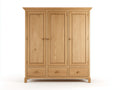 Kleiderschrank aus Holzwerkstoff 150x55x195 cm - Eiche natur - mit 3 Türen und 3 Schubladen - klassisches Design