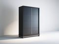 Kleiderschrank 120 x 55 x 180 cm - Holz Schwarz - 2 Schiebetüren - Modernes Design