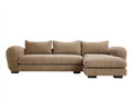 Ecksofa - strukturierter Stoffbezug 280 x 180 x 85 cm - Taupe - breite Sitzfläche mit Chaiselongue modernes Design