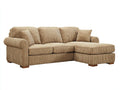 Ecksofa - Cordstoff 275 x 175 x 88 cm - Hellbraun - breite Sitzfläche mit Chaiselongue modernes Design